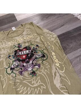 Ed hardy Christian Audigier love kills slowly long sleeve M